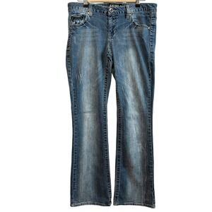 Blue Spice Jean Co Bootcut Jeans Women's‎ Size 13 Medium Wash Distressed